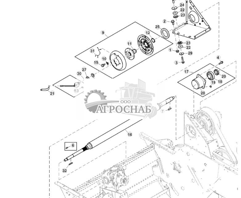 Электромагнитная муфта жатки и основной промежуточный вал - ST904394 69.jpg